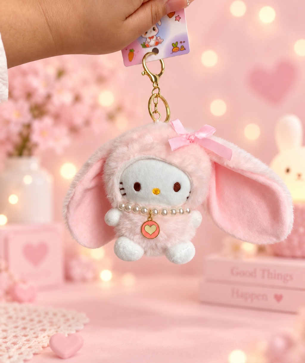 Lohsister Hello Kitty Bunny Ear Plush Charm