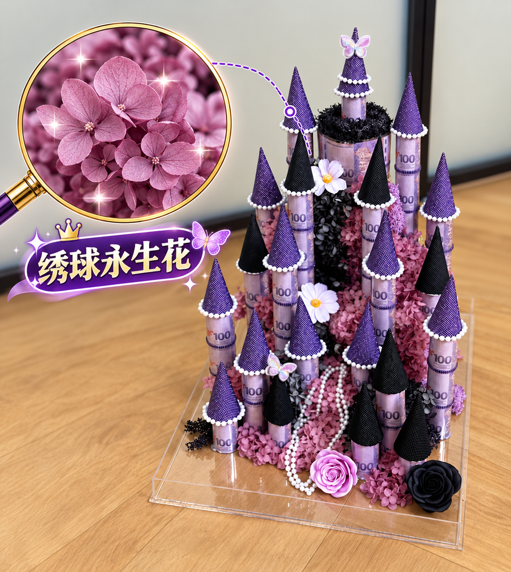 Lohsister Castle Money Flower Box | Preserved Hydrangea