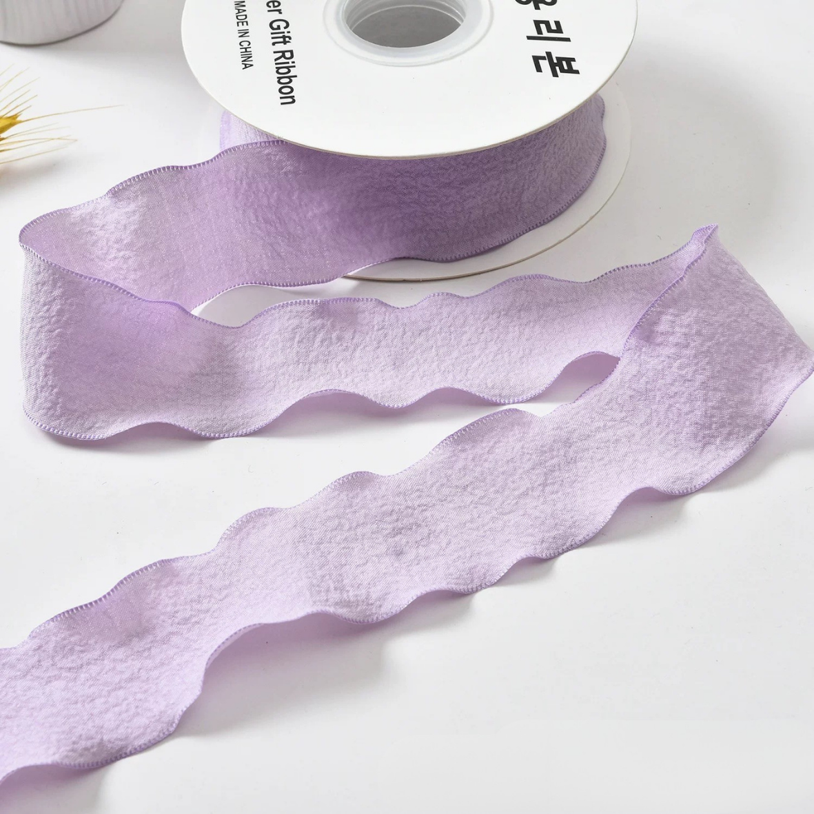 LohSister 2.5cmx10yard Wrinkled Polyester Fabric Ribbon