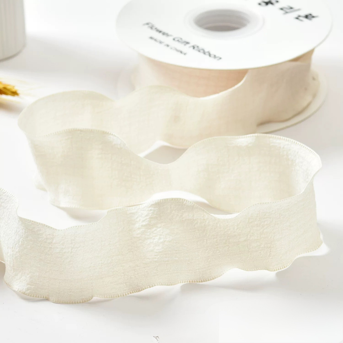LohSister 2.5cmx10yard Wrinkled Polyester Fabric Ribbon