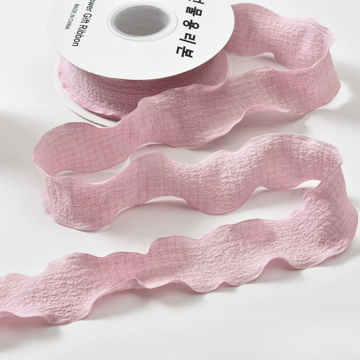 LohSister 2.5cmx10yard Wrinkled Polyester Fabric Ribbon