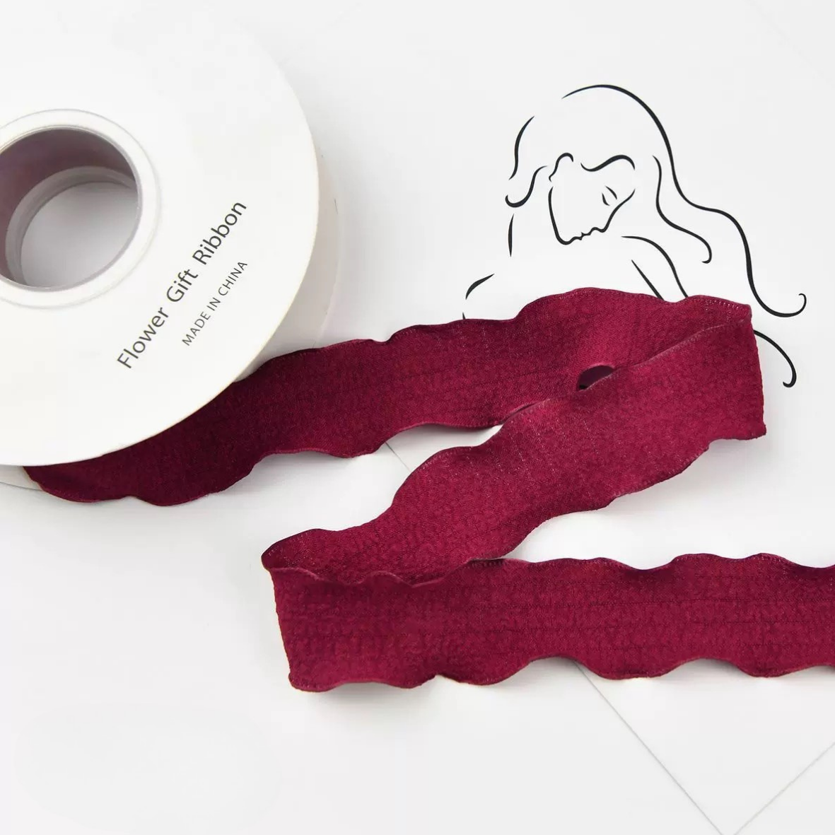 LohSister 2.5cmx10yard Wrinkled Polyester Fabric Ribbon